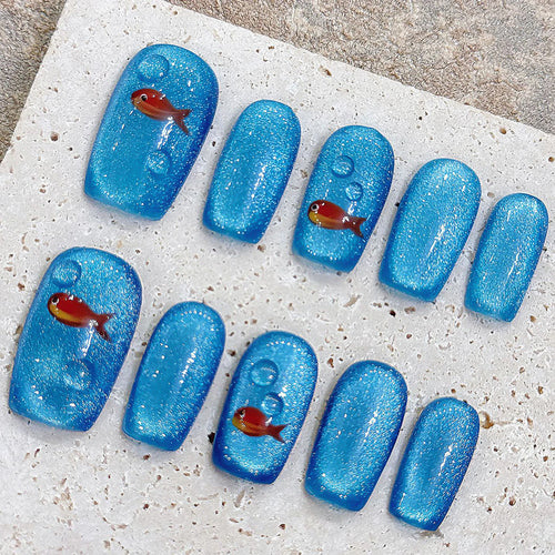  Cat's Eye Press On Nails cashymart