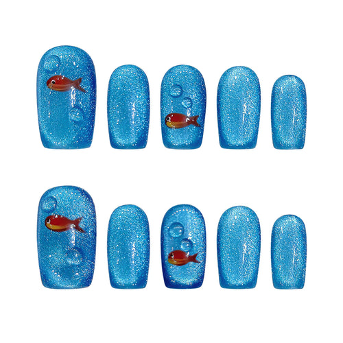  Cat's Eye Press On Nails cashymart