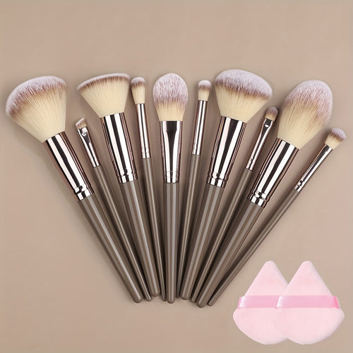  Champagne Luxe Makeup Brush Set cashymart