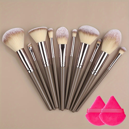  Champagne Luxe Makeup Brush Set cashymart