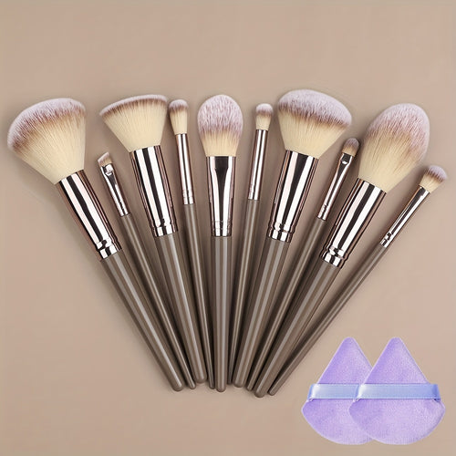  Champagne Luxe Makeup Brush Set cashymart