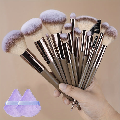 Champagne Luxe Makeup Brush Set cashymart