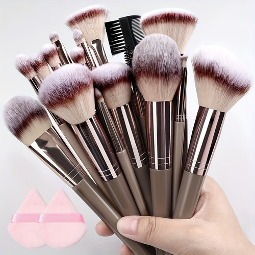  Champagne Luxe Makeup Brush Set cashymart
