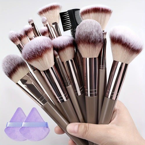  Champagne Luxe Makeup Brush Set cashymart