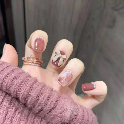  Charming Pink Flame Long Ballet Press-On Nails cashymart