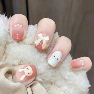  Charming Pink Flame Long Ballet Press-On Nails cashymart