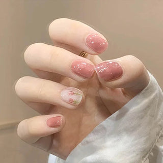  Charming Pink Flame Long Ballet Press-On Nails cashymart