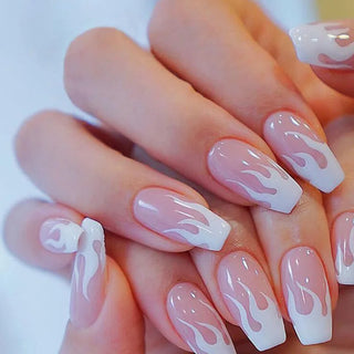  Charming Pink Flame Long Ballet Press-On Nails cashymart