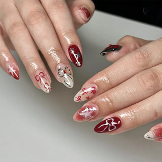  Charming Strawberry Almond Press-On Nails cashymart
