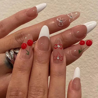  Charming Strawberry Almond Press-On Nails cashymart