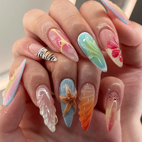  Charming Strawberry Almond Press-On Nails cashymart
