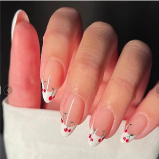  Cherry French Almond Press-On Nails cashymart