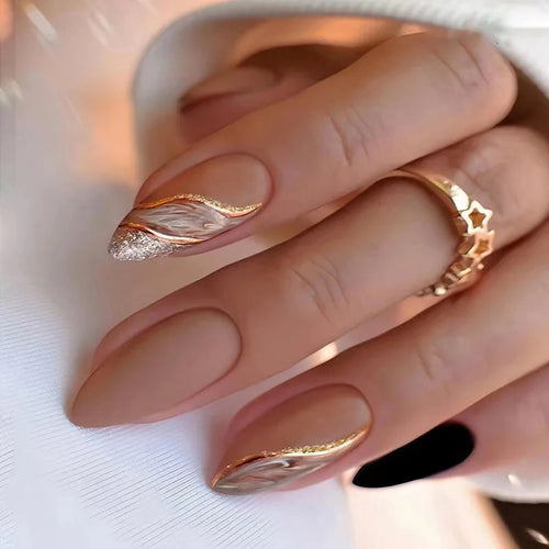  Cherry French Almond Press-On Nails cashymart