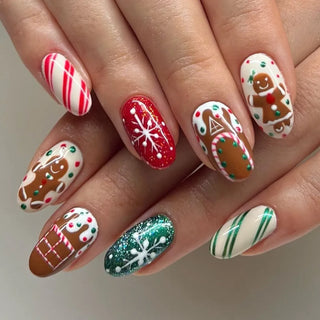  Cherry French Almond Press-On Nails cashymart
