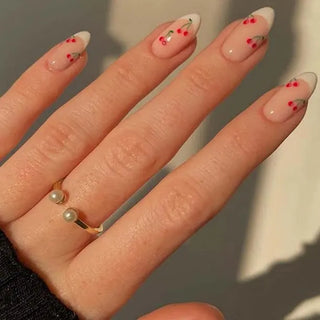  Cherry French Almond Press-On Nails cashymart