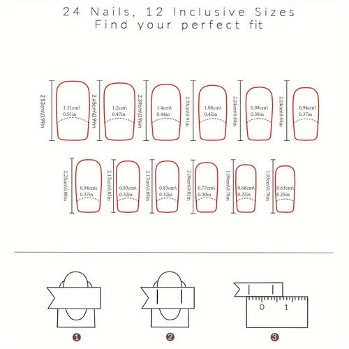 Chic 24 Pcs Oval Press-On Nails cashymart