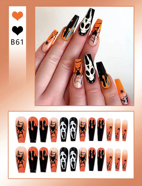  Chic Almond Halloween Press-On Nails cashymart