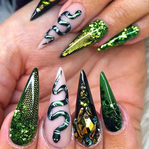  Chic Black Butterfly Nail Set cashymart