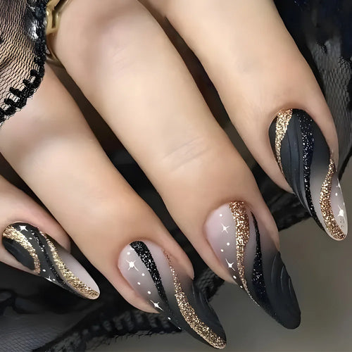  Chic Black Butterfly Nail Set cashymart