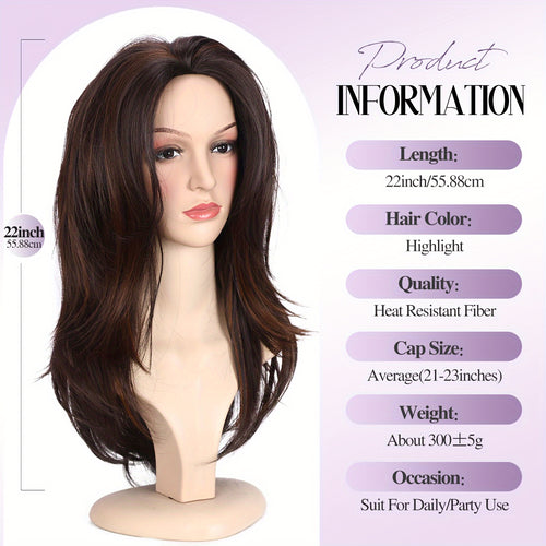  Chic Brown Highlight Layered Wig cashymart