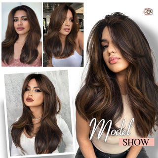  Chic Brown Yaki Wig with Bangs cashymart