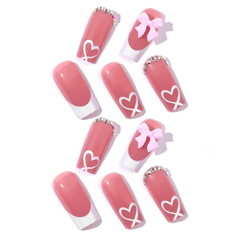  Chic Glossy Nude Press On Nails Set cashymart
