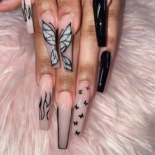  Chic Noir Ballerina Press-On Nails cashymart