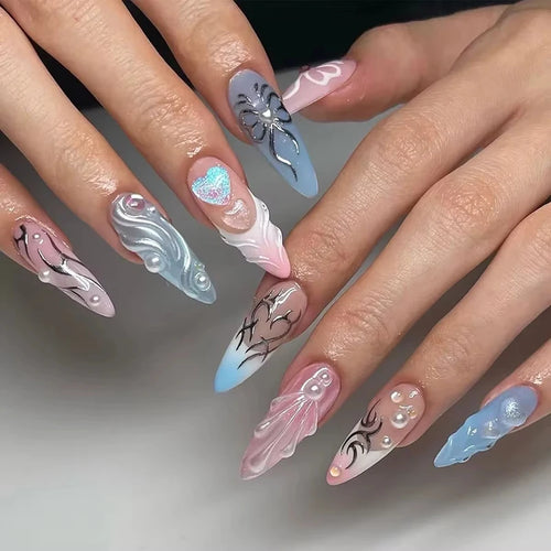  Chic Y2K Ballet Nails - 24 Press-On Set cashymart