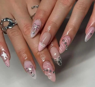  Chic Y2K Ballet Nails - 24 Press-On Set cashymart