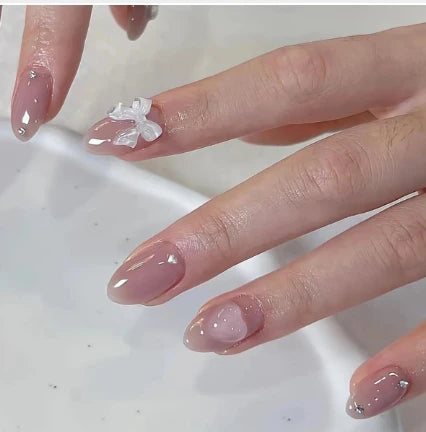  Chic Y2K Ballet Nails - 24 Press-On Set cashymart