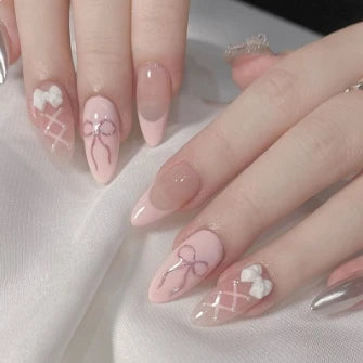  Chic Y2K Ballet Nails - 24 Press-On Set cashymart