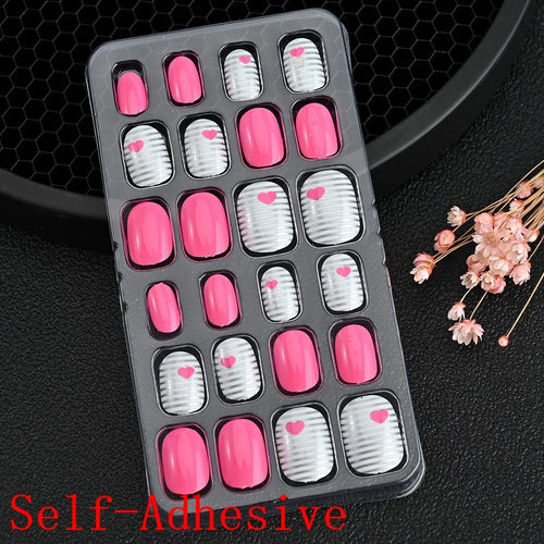  Children Press On Nails 24 Pcs Cute Fake Nails cashymart