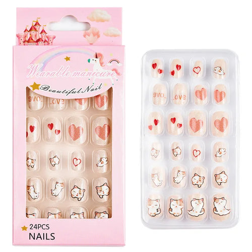  Children Press On Nails 24 Pcs Set cashymart