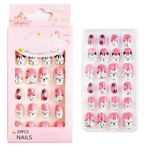  Children Press On Nails 24 Pcs Set cashymart
