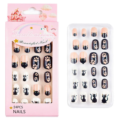  Children Press On Nails 24 Pcs Set cashymart