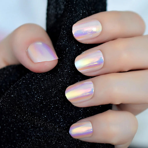  Chrome Press On Nails Full Cover Set cashymart