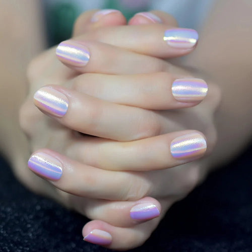  Chrome Press On Nails Full Cover Set cashymart