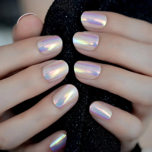  Chrome Press On Nails Full Cover Set cashymart