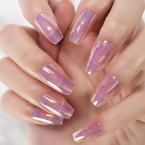  Chrome Press On Nails Full Cover Set cashymart