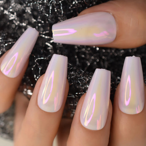  Chrome Press On Nails Full Cover Set cashymart