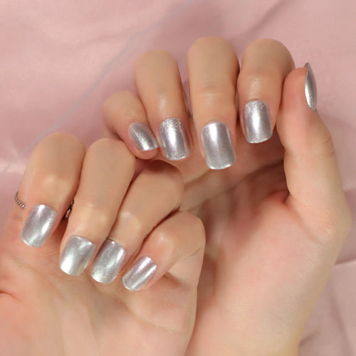  Chrome Press On Nails Full Cover Set cashymart