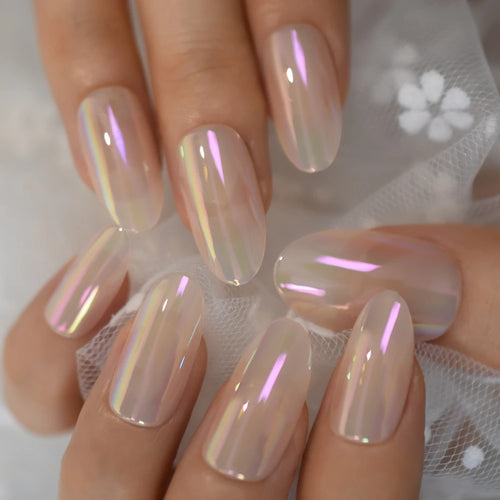  Chrome Press On Nails Full Cover Set cashymart