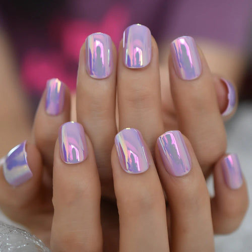  Chrome Press On Nails Full Cover Set cashymart