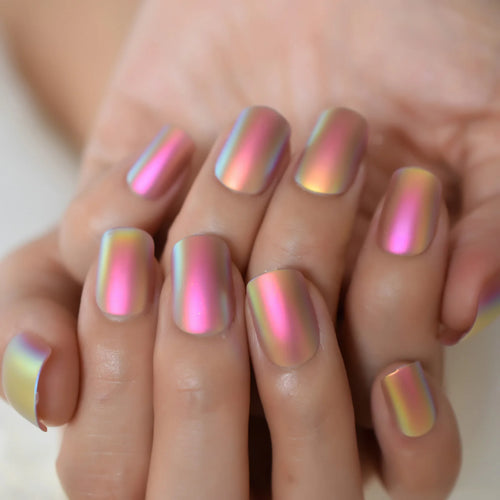  Chrome Press On Nails Full Cover Set cashymart