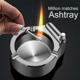  Cigarette Ashtray With Match Lighter cashymart