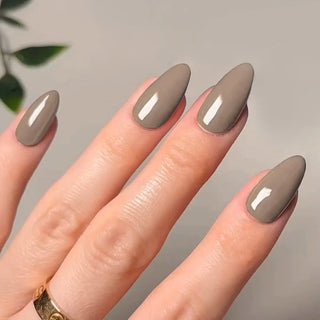  Classic Glossy Long Pointed Fake Nails Set cashymart