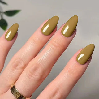  Classic Glossy Long Pointed Fake Nails Set cashymart