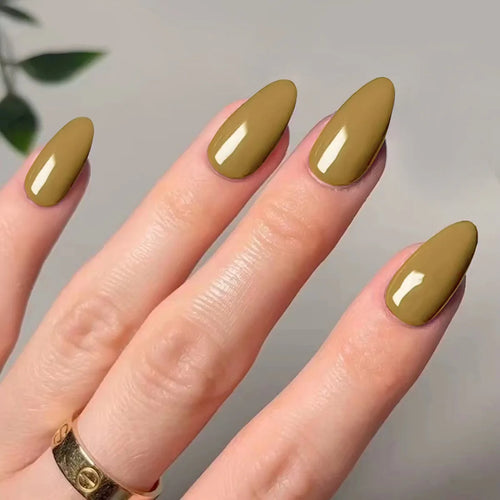  Classic Glossy Long Pointed Fake Nails Set cashymart