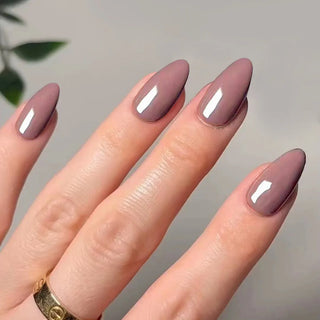  Classic Glossy Long Pointed Fake Nails Set cashymart