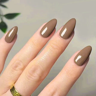  Classic Glossy Long Pointed Fake Nails Set cashymart